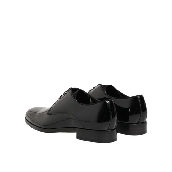 Dolce & Gabbana Black Calfskin Leather Derby Dress Men's Shoes - Picture 5 of 5
